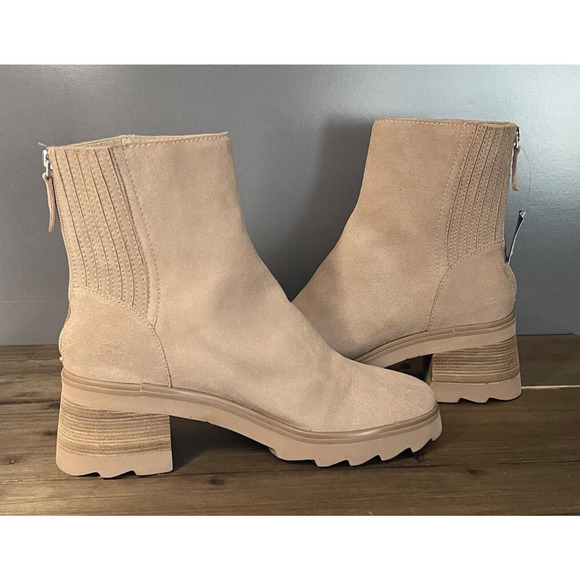 Dolce Vita Martey H2O Women's Size 10 Boots Taupe Suede Waterproof Block Heel - Picture 9 of 15